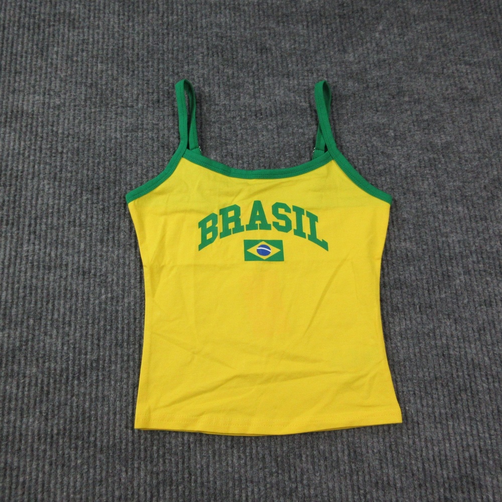 Edikted Tank Womens XS Yellow Brasil Scoop Neck Camisole Adjustable NWT